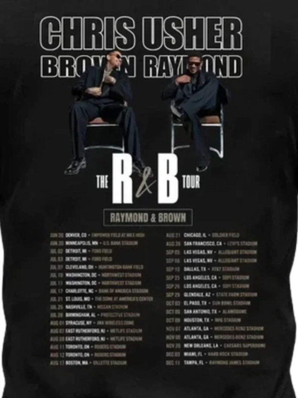 Chris Brown Usher R&B Tour 2026 Graphic T-Shirt